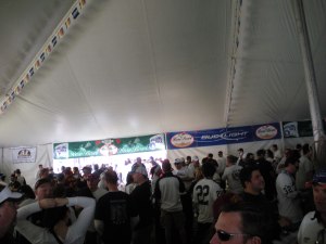 Bud Light Tent....with a sea of Blue-and-White